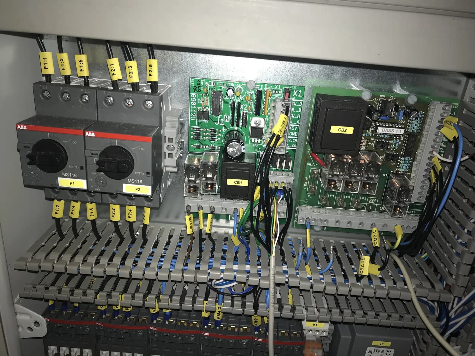 Marine automation control cabinets and electrical equipment prepared for vessel integration