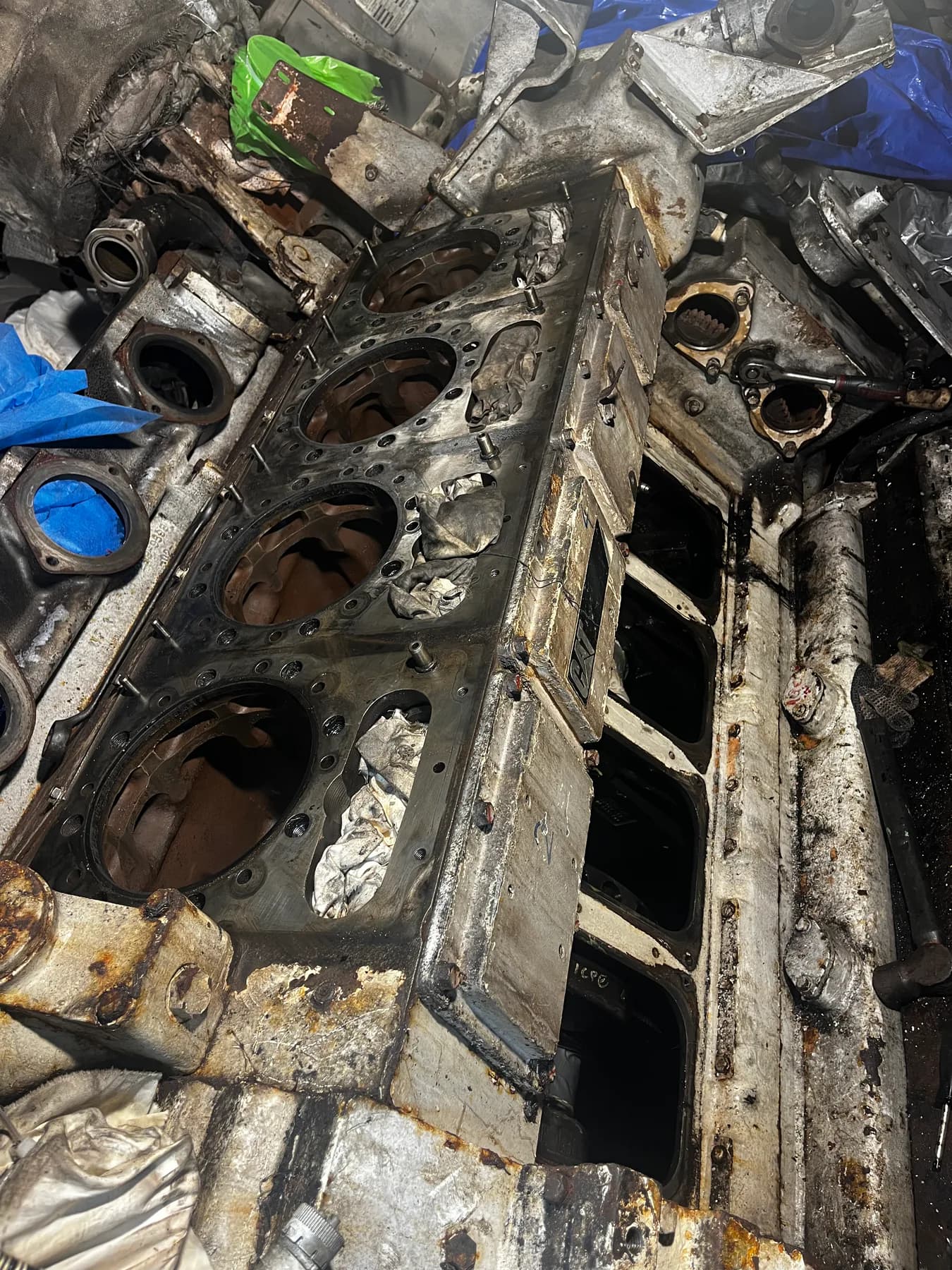 Engine condition inspection during a passenger-vessel recovery programme