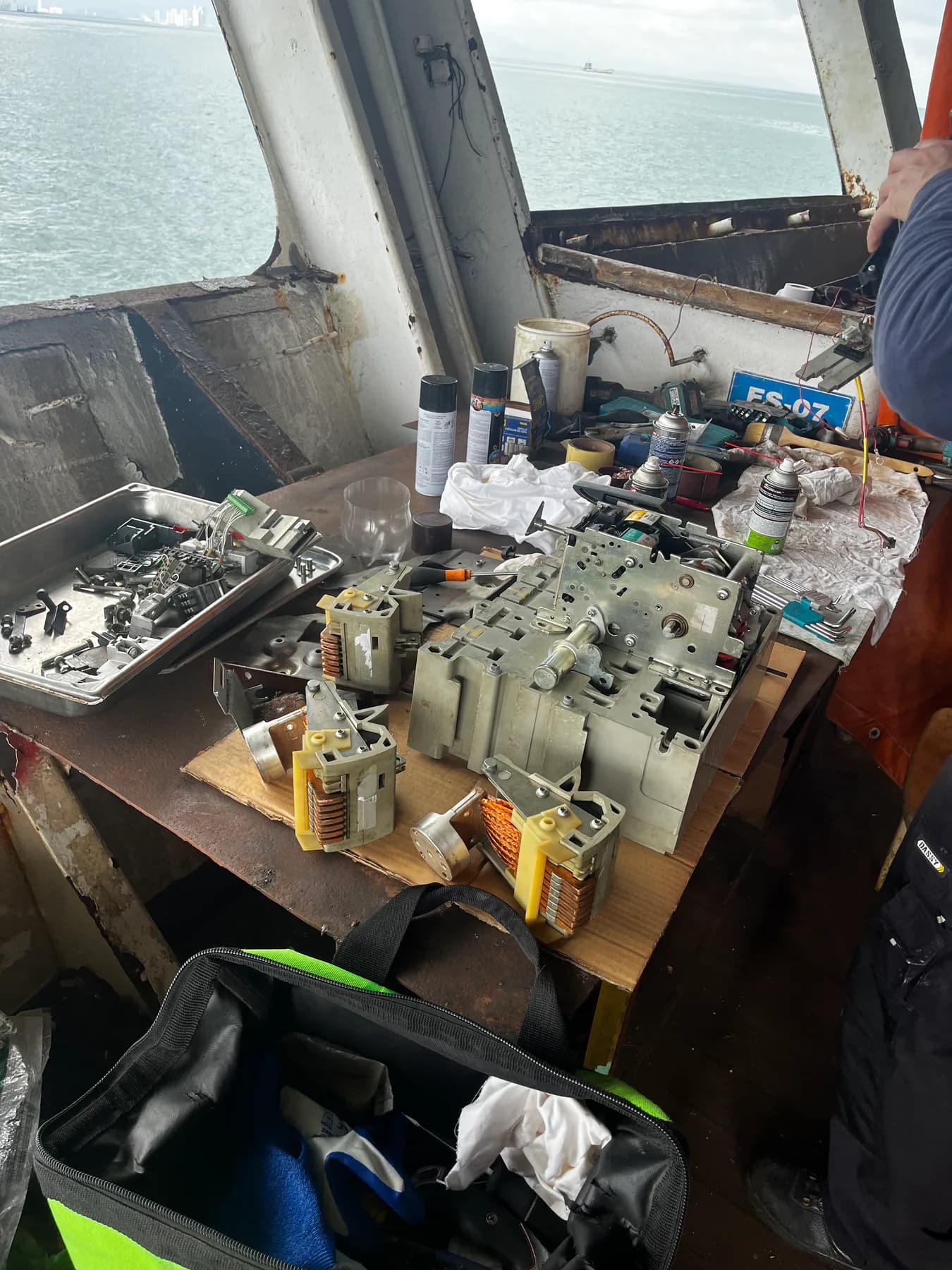 Electrical and automation components under technical inspection and repair