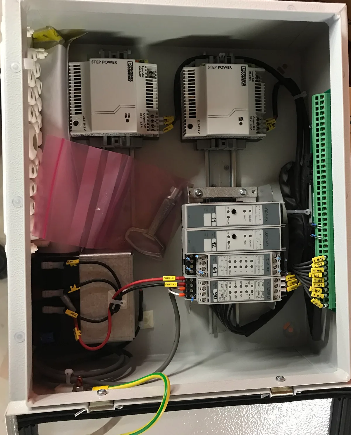 Marine machinery local control cabinet with automation and I/O components